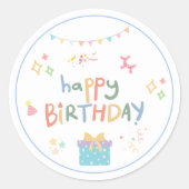 Schattigee Happy Birthday Sticker (Voorkant)