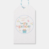 Schattigee Happy Birthday Sticker Cadeaulabel (Voorkant)