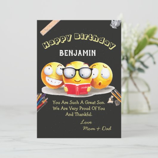 Schattigee Happy Birthday Trotse Familie Liefde Le (Staand voorkant)