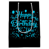 Schattigee Happy Birthday unisex woordkunst Medium Cadeauzakje (Achterkant)