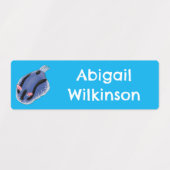 Schattigee Happy Blue naaktslak cartoon gepersonal Labels (Design 2)