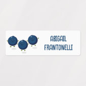 Schattigee Happy Blueberries paarse cartoon gepers Labels (Design 2)
