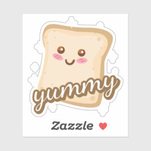 Schattigee Happy Bread Tekening Art Sticker