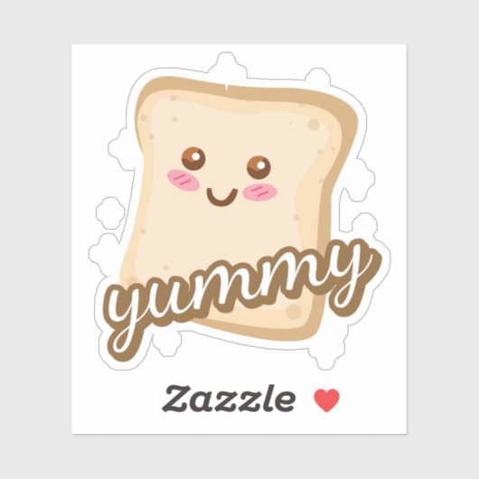 Schattigee Happy Bread Tekening Art Sticker (Vel)