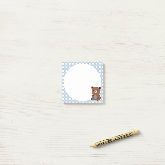 Schattigee Happy Brown Teddy Bear Post-it® Notes (Op bureau)