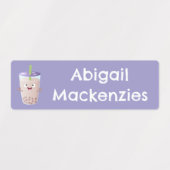 Schattigee Happy Bubble Tea Boba cartoon gepersona Labels (Design 1)