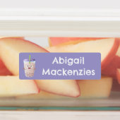 Schattigee Happy Bubble Tea Boba cartoon gepersona Labels (Aangebracht)