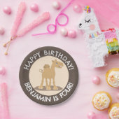 Schattigee Happy Camel gepersonaliseerde cartoon Papieren Bordje (Feest)