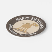 Schattigee Happy Camel gepersonaliseerde cartoon Papieren Bordje (Gekanteld)