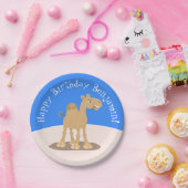 Schattigee Happy Camel gepersonaliseerde cartoon Papieren Bordje (Feest)