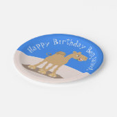 Schattigee Happy Camel gepersonaliseerde cartoon Papieren Bordje (Gekanteld)