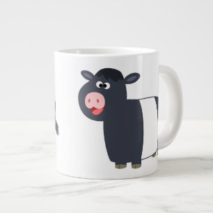 Schattigee Happy Cartoon Belted Galloway Koe Jumbo Grote Koffiekop