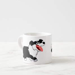 Schattigee Happy Cartoon Border Collie Espresso Mo Espresso Kop