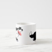 Schattigee Happy Cartoon Border Collie Espresso Mo Kop (Voorkant)