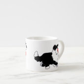 Schattigee Happy Cartoon Border Collie Espresso Mo Kop (Voorkant rechts)