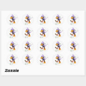 Schattigee Happy Cartoon Duck Running Through Flow Ronde Sticker (Vel)