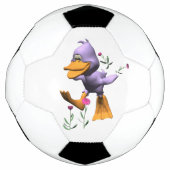 Schattigee Happy Cartoon Duck Running Through Flow Voetbal (Voorkant)