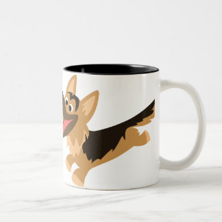 Schattigee Happy Cartoon Duitse Herder Mok