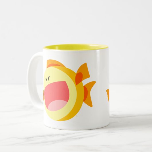 Schattigee Happy Cartoon Fish Mok (Voorkant links)