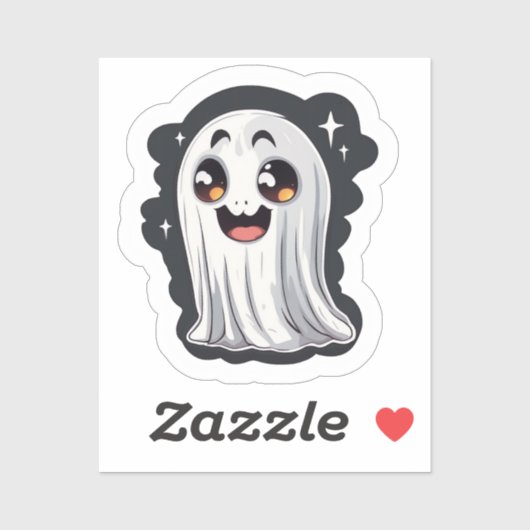 Schattigee Happy Cartoon Ghost Sticker (Vel)