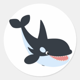 Schattigee Happy Cartoon Killer Whale Sticker