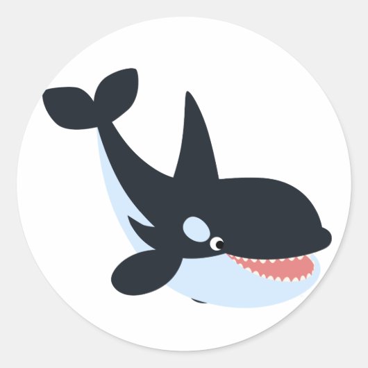Schattigee Happy Cartoon Killer Whale Sticker (Voorkant)