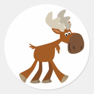 Schattigee Happy Cartoon Moose Sticker