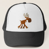 Schattigee Happy Cartoon Moose Trucker Hoed Trucker Pet (Voorkant)