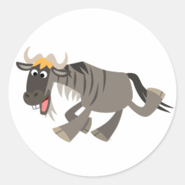 Schattigee Happy Cartoon Wildebeest Sticker