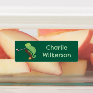 Schattigee Happy Chameleon Hagedis cartoon geperso Labels