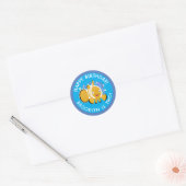 Schattigee Happy Clownfish gepersonaliseerde verja Ronde Sticker (Envelop)