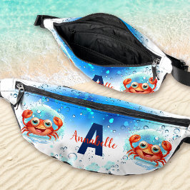 Schattigee Happy Crab Blue White Zomervakantie naa Heuptasje