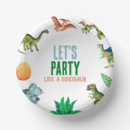 Schattigee Happy Dinosaur verjaardagsfeest Borden Papieren Kommen