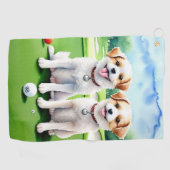 Schattigee Happy Dogs Golfhanddoek (Horizontaal)