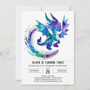 Schattigee Happy Dragon Digital Boy Verjaardag Kaart