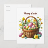 Schattigee Happy Easter basket Feestdagenkaart (Voorkant / Achterkant)