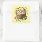 Schattigee Happy Easter basket Vierkante Sticker (Tas)