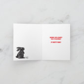 Schattigee Happy Easter Bunny met Yellow Paw Print Feestdagen Kaart (Binnen)