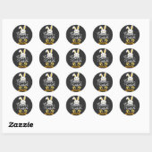 Schattigee Happy Easter Bunny met Yellow Paw Print Ronde Sticker (Vel)