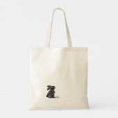 Schattigee Happy Easter Bunny met Yellow Paw Print Tote Bag (Achterkant)
