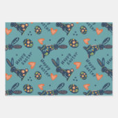 Schattigee Happy Easter Bunny Pattern Custom Folk Inpakpapier Vel (Voorkant 2)