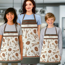 Schattigee Happy Easter Bunny Pattern Custom Name Schort