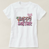 Schattigee Happy Easter Carrot & Bunny T-shirt (Design voorkant)
