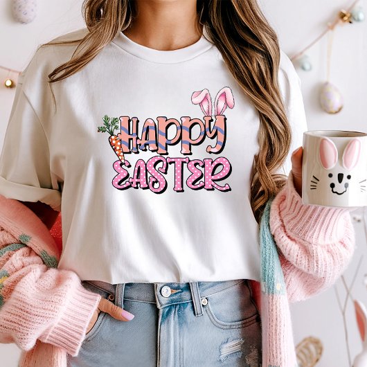 Schattigee Happy Easter Carrot & Bunny T-shirt