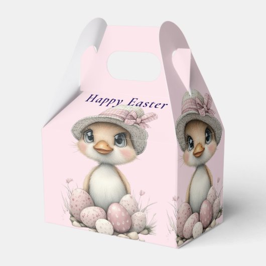Schattigee Happy Easter Duckling Eggs Bedankdoosjes (Achterkant)