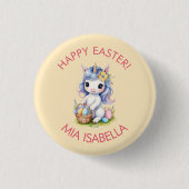 Schattigee Happy Easter Eenhoorn Button (Voorkant)
