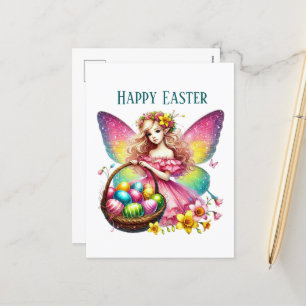 Schattigee Happy Easter Fairy tekst toevoegen Feestdagenkaart