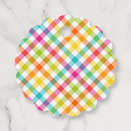 Schattigee Happy Easter Gepersonaliseerde Plaid Fa Bedankjes Labels (Achterkant)