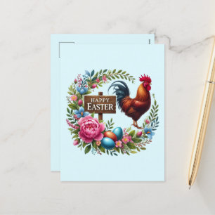 Schattigee Happy Easter haan Feestdagenkaart