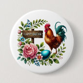 Schattigee Happy Easter haan Ronde Button 7,6 Cm (Voorkant)